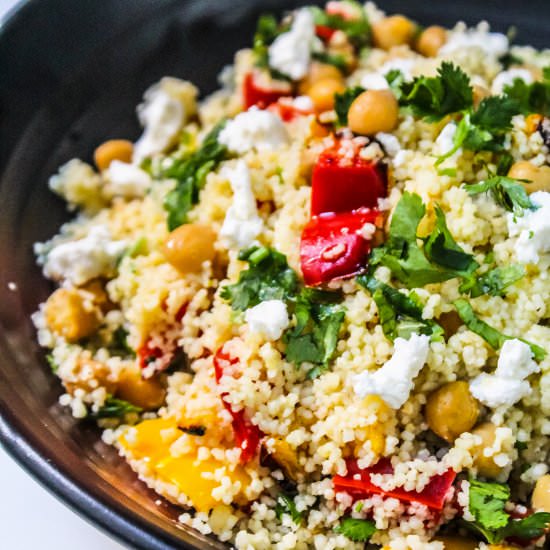Couscous salad w roasted chickpeas