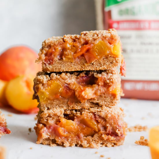 Whole Wheat Peach Cobbler Bars