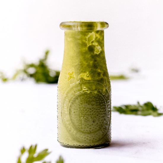 five minute parsley basil herb sauc
