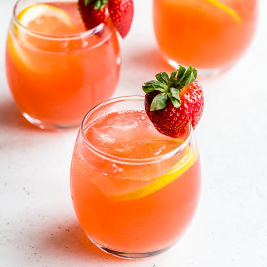 Strawberry Rhubarb Gin Fizz