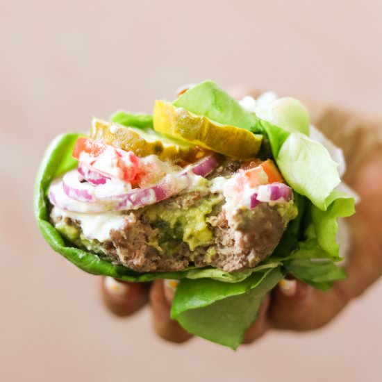 Guacamole Stuffed Burgers