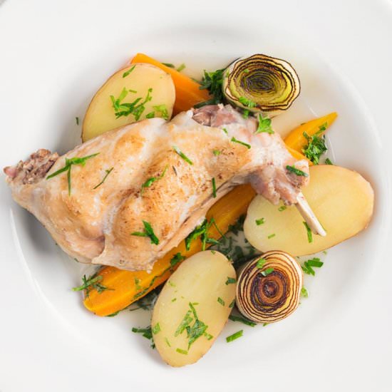 Braised Rabbit Leg With Leeks