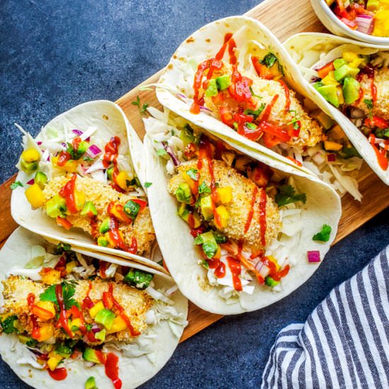 Baked Coconut Crusted Fish Tacos