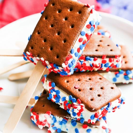 Patriotic Ice Cream Sandwiches