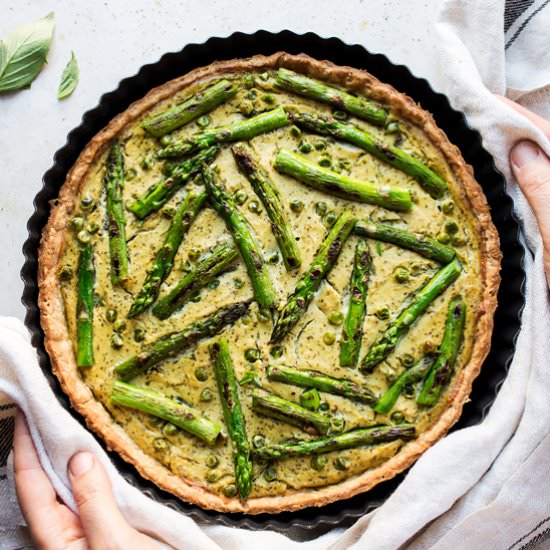 Vegan quiche with asparagus (GF)