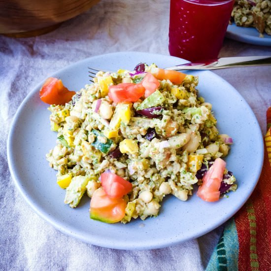 Farro Pesto White Bean Salad