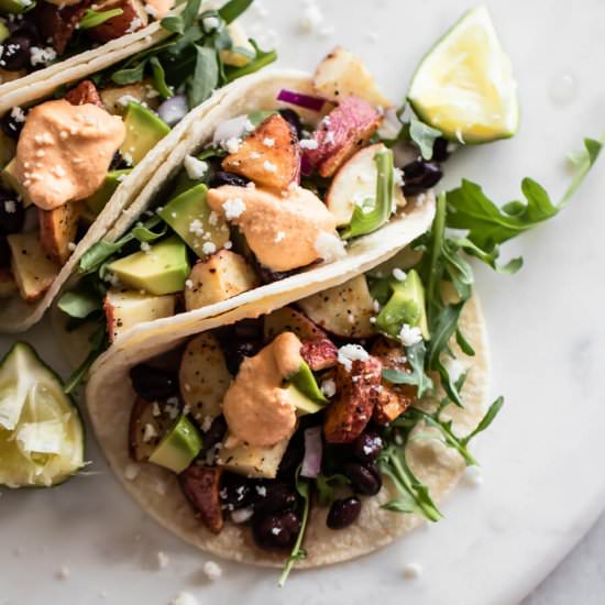 Potato Tacos with Chipotle Sauce