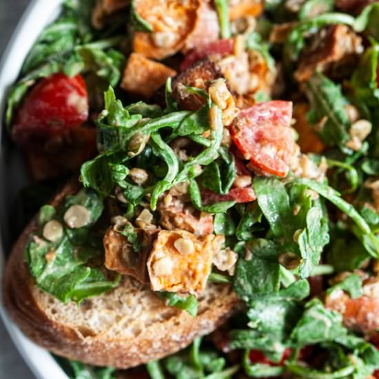 Mustard lentil sweet potato salad