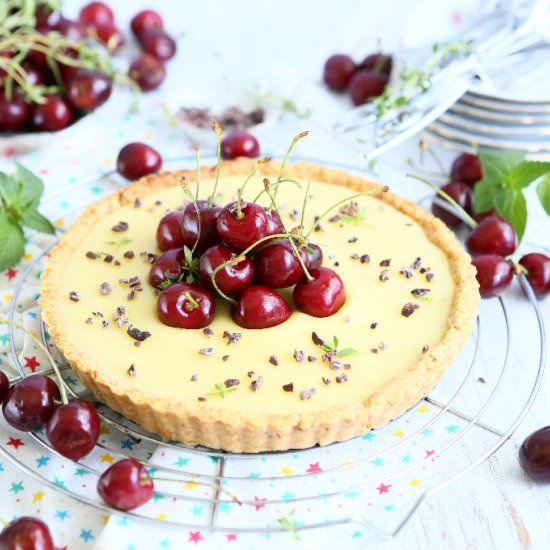 White Chocolate Cherry Tart