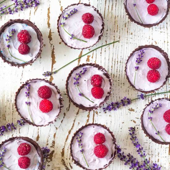 No-bake Lavender Chocolate Cups