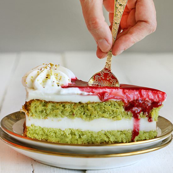 Pistachio Mahalabia Cake