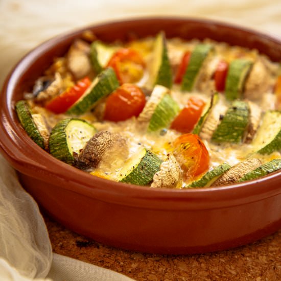 Cheesy Baked Oatmeal with Grilled V