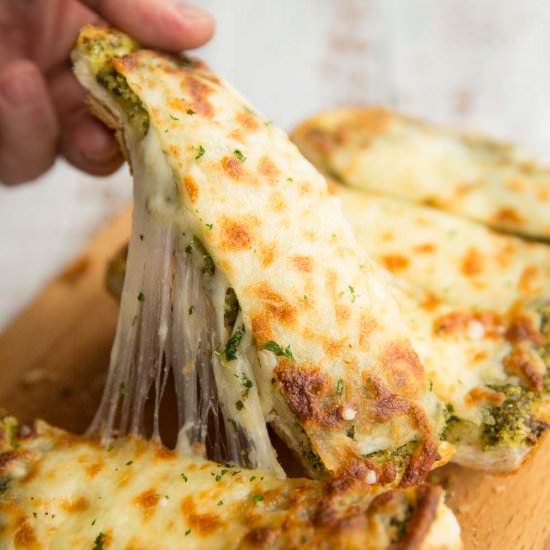 Cheesy Pesto Garlic Bread