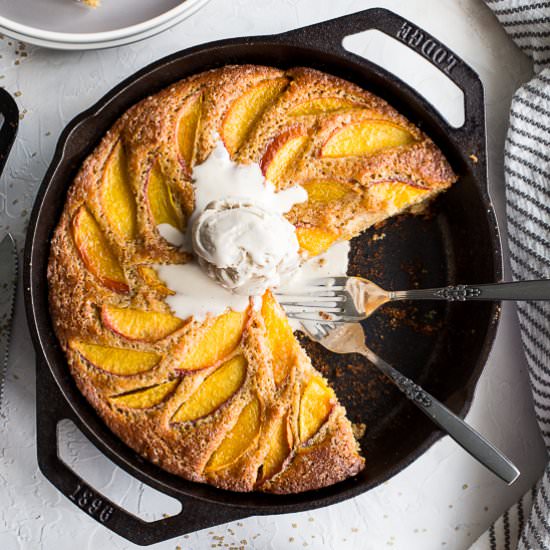 Peach Ricotta Skillet Cake