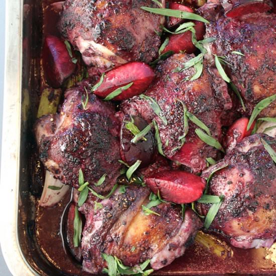 Chicken with plums