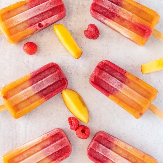 Raspberry Peach Popsicles