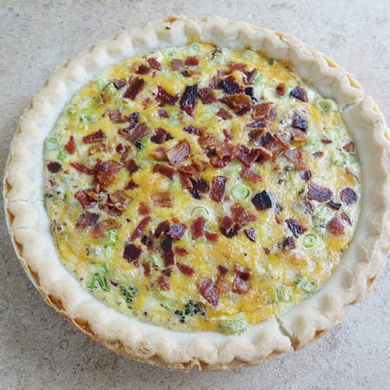 Broccoli Bacon Quiche with Cheese