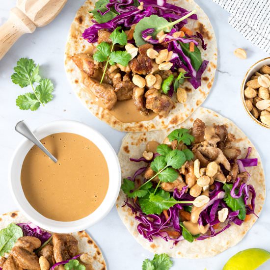 Peanut Chicken Tacos