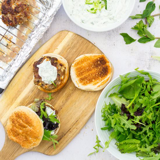 Lamb, Feta and Mint Burgers
