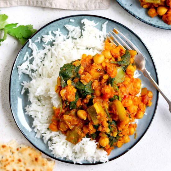 Chickpea and Lentil Curry