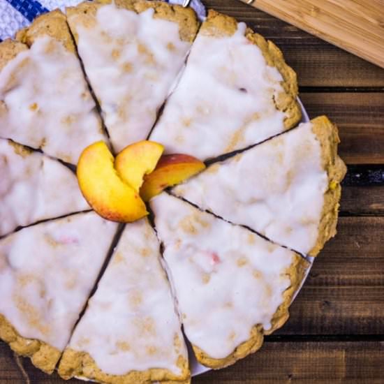 Peach Pie Scones with maple Glaze