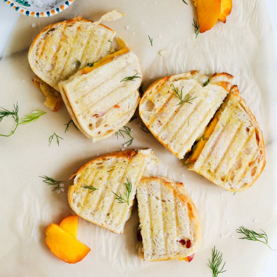 Healthy Peach & Brie Grilled Cheese