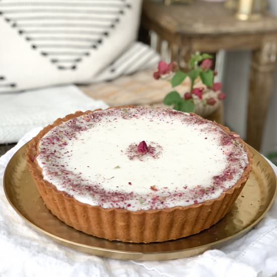 Strawberry Rose Bakewell Tart