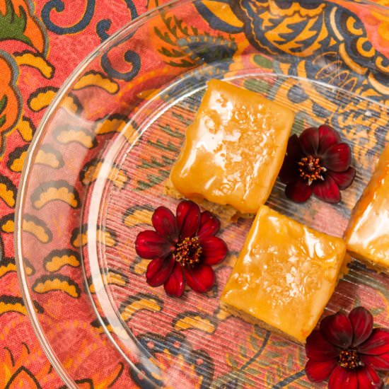 Banana Snacking Cake with Caramel