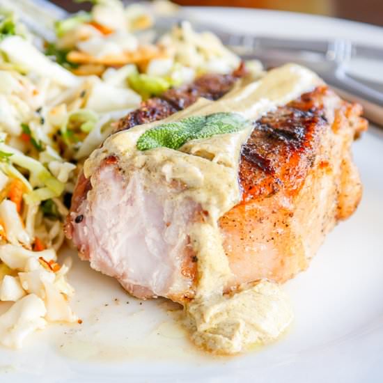 Sage Rubbed Grilled Pork Chops