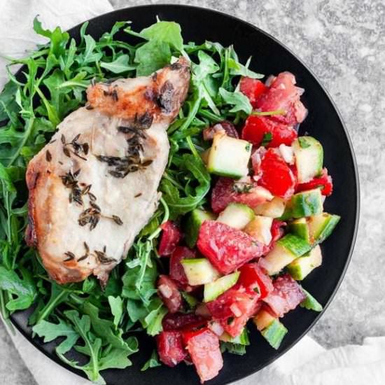 Sheet Pan Thyme Pork Chops & Veggie