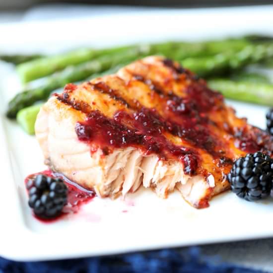 Grilled Salmon w/ Blackberry Sauce