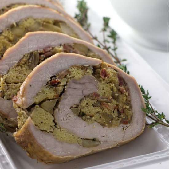 apple stuffed pork loin