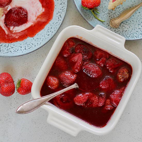 Balsamic Baked Strawberries