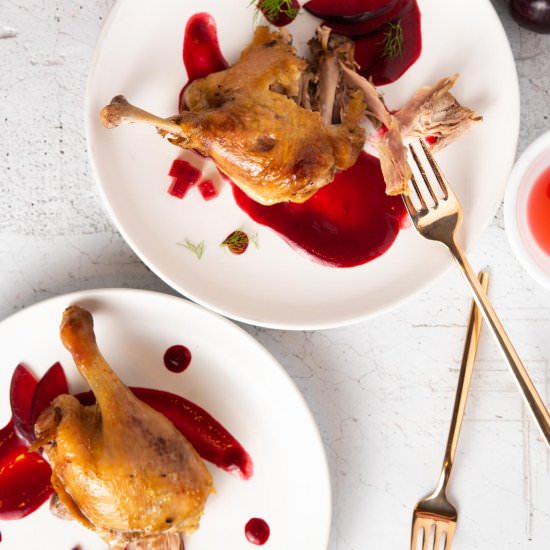 Crockpot Duck Confit w/ Plum Sauce