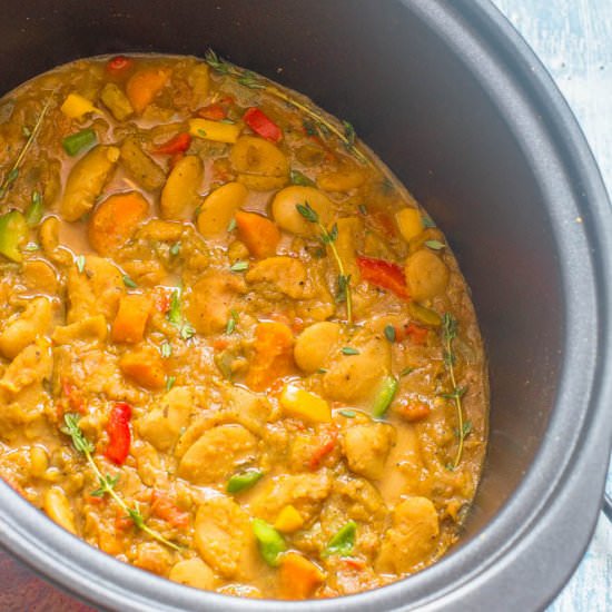 Caribbean curried butter beans