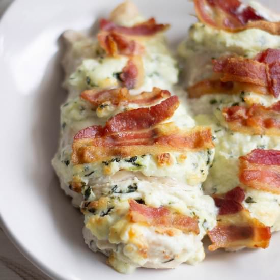 Spinach & Bacon Hasselback Chicken