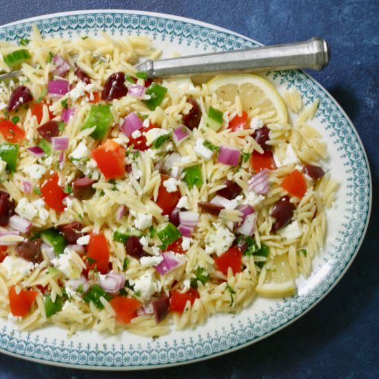 Greek Summer Salad with Orzo
