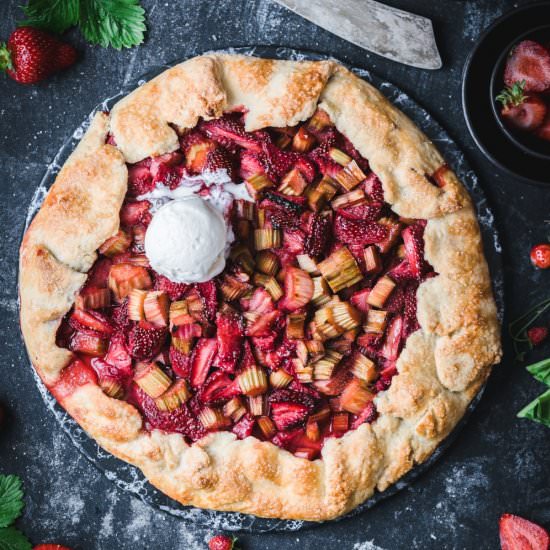 Strawberry Rhubarb Galette With A T