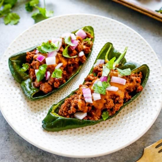 Sheet Pan Stuffed Poblano Peppers