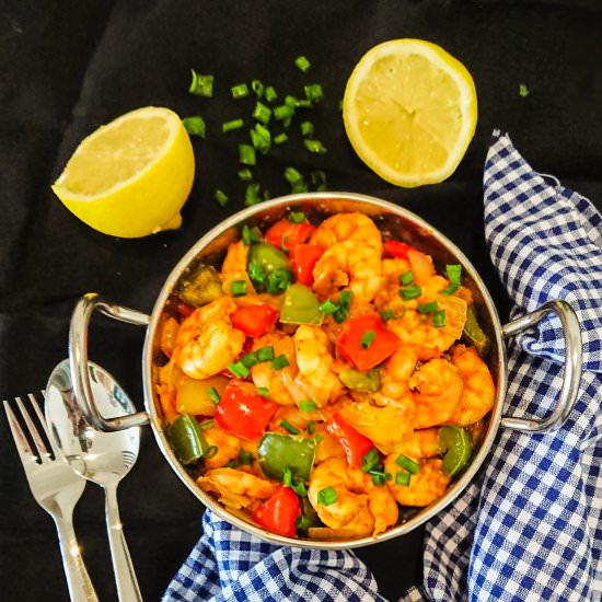 garlic prawns with peppers