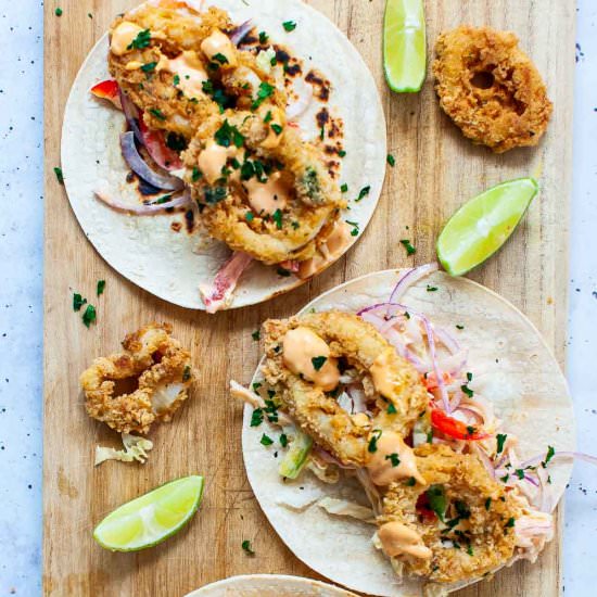 Crispy Calamari Tacos