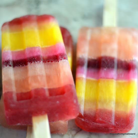Striped Juice Popsicles