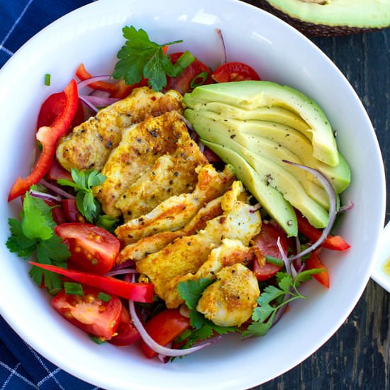 Warm Chicken & Avocado Salad