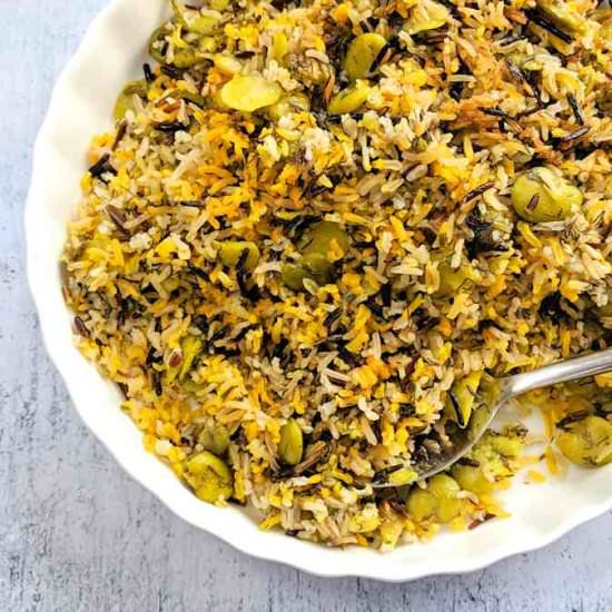 persian rice with broad beans