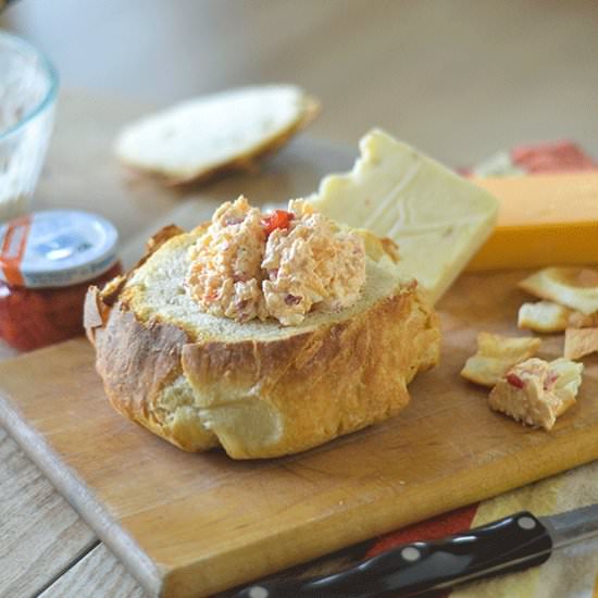 Pimento Cheese in Bread Bowl