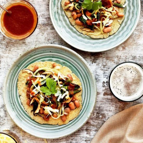 Roasted Poblano Shiitake Fajitas
