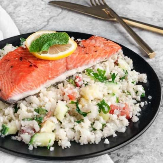 Cauliflower Tabouli & Salmon