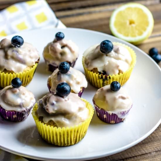 glazed blueberry donut muffins