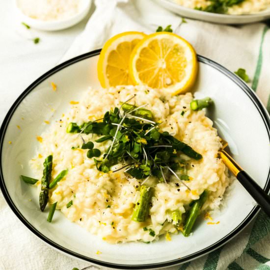 Lemon & Chive Risotto w/ Asparagus