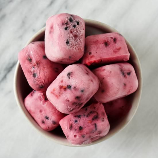 Mixed Berry Frozen Yogurt Bites